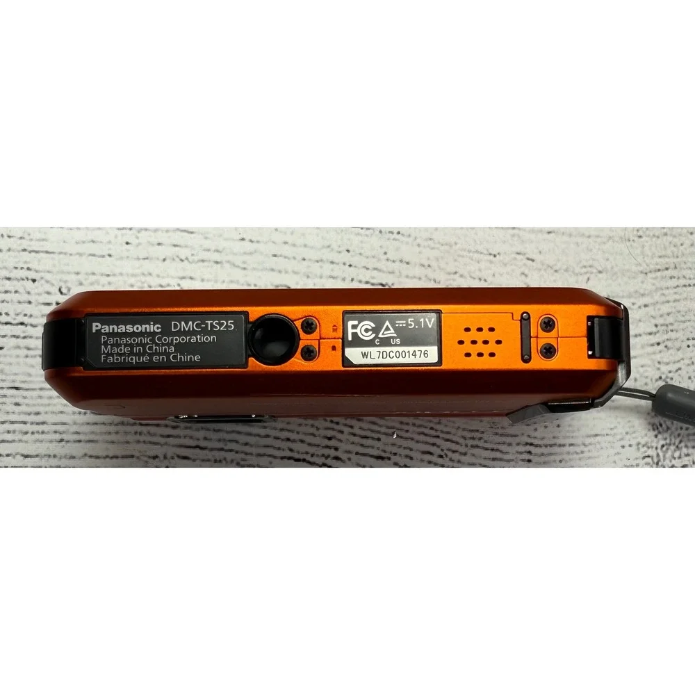 Panasonic Lumix DMC TS25 Orange Waterproof 16.1 MP Digital‎ Camera 64GB SD Card